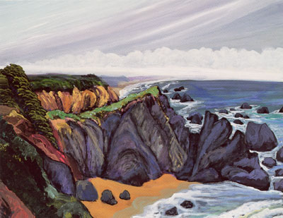 Highway One, Summer Fog, Rocks, 1996